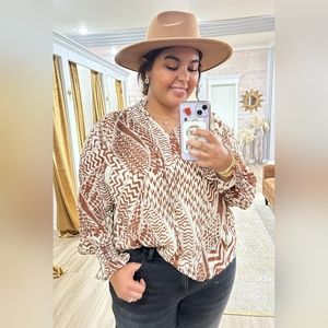 FATE Smocked Tunic Blouse